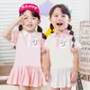 Camisa Polo Estilo Faculdade Comércio Exterior Manga Curta Roupa de Verão Infantil Saia TikTok Vestido Ocidental Plissado para Bebê Menina