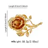 N12161 Europa y Estados Unidos ZA industria pesada exagerada cadena de clavícula de viento de metal tridimensional dulce fresca flor de rosa colgante collar mujeres