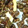 Cuentas de Acrílico Galvanizado UV con Estampado de Leopardo Manchas de Durazno para Cadena de Teléfono Móvil Llavero Accesorios de Joyería Hechos a Mano DIY