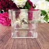 Caja de anillos transparente de cristal caja de exhibición de anillos acrílica regalo boda florero joyero sin flores (transparente)