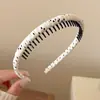 Presilha Simples de Cabeça com Dentes Headwear Estilo Coreano Franja Estilo Hassen Faixa de Cabelo de Tecido Carimbo de Cabelo Faixa de Cabelo Feminina Acessórios de Cabelo Adornos