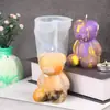 Molde de Vela Perfumada con Forma de Oso de Peluche Abrazo Molde de Cubitos de Hielo de Oso Celebridad de Internet Molde de Silicona para Pastel de Mousse
