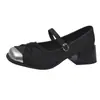 Zapatos Mary Jane para Mujer 2025 Primavera Nuevos Estilo Francés Retro Elegantes Suaves Puntera Cuadrada Zapatos de Piel para Mujer Zapatos de Una Sola Capa