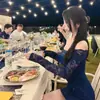 Vestido Ceñido al Cuerpo de Encaje Pesado con Hombros Descubiertos, Estilo Nuevo Elegante, Corte Entallado que Favorece la Figura, Sudeste Asiático Transfronterizo Tk
