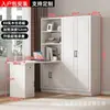 Combinação de Guarda-Roupa Simples com Estante de Livros Armazenamento Guarda-Roupa de Madeira Maciça Mesa Integrada Canto Doméstico Mesa de Desktop para Estudante Mesa de Computador para Quarto