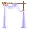 Arco de Velos de Boda Decoración Set de 2 Piezas Diseño de Lugar de Boda al Aire Libre Cortina de Tela Colgante Decoración de Boda