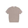 Camiseta de Verano de Cuello Henley de Manga Corta para Hombre Estilo Coreano Holgada Interior Raya Vertical Tejido de Punto Camiseta para Hombre Fitness Casual Top de Media Manga