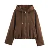 Ropa europea y americana para mujer transfronteriza, moda casual simple versátil con capucha, chaqueta bomber de venta caliente en AliExpress