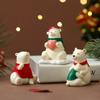 Resina de Natal Mochila para Idosos Boneco de Neve Pequenos Animais Enfeites Decorações Fofas para Casa Presentes de Natal para Mesa