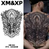 Pegatinas de Tatuaje de Jugo de Hierbas para Espalda Completa Impermeables de Larga Duración Pegatinas para el Pecho para Hombres Imagen Grande Tatuaje Realista Alas Calavera Flores