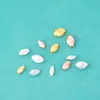 Plata Esterlina S925 Chapada en Oro Ojo de Gato Perlas de Oliva Perlas de Arroz Espaciadores Ovalados Cuerda de Cuentas DIY Accesorios de Plata
