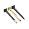 Minimalista Luxo Leve Móveis de Metal Pés de Sofá Pés de Gabinete de Banheiro Pés Cônicos Retos Inclinados Preto com Dourado Pés de Gabinete para Mesa de Centro/TV