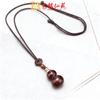 Collar de Calabaza Hueca de Palo de Rosa para Hombres y Mujeres Versátil Colgante de Sándalo Negro Cadena de Suéter Colgante Largo