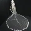 Véu de Noiva 3m Branco Camada Única Renda Bordado Computadorizado Véu de Casamento Fabricante Atacado