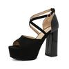 Sandalias de boca de pez de gran tamaño transfronterizas de comercio exterior para discoteca mesa de agua tacón alto grueso zapatos de mujer T2150