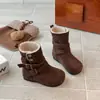 Botas de Media Pantorrilla Forradas de Felpa para Niñas 2025 Invierno Nuevo Estilo Versión Coreana para Niñas Botas Forradas de Felpa para Niñas Bebés Suela Suave Botas de Algodón de Doble Uso