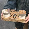 Combo de Bandeja de Papel Ondulado tipo Favo de Mel Descartável para Filhotes Copo para Bebidas Frias Festival de Café Exposição Copo de Alumínio Tampa de Copo Comercial