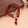 Pulsera de Cinabrio Imitación con Colgante de Loto de Doble Círculo y Pixiu, Pulsera de Bolsa de la Suerte Arena Dorada Púrpura, Artículo del Año de Nacimiento, Suministro en Vivo al por Mayor