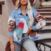 Europa e Estados Unidos comércio exterior transfronteiriço roupas femininas Amazon estação independente outono nova cor lavada combinando casaco jeans casaco curto