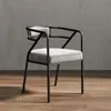 Silla de Comedor de Hierro Forjado de Lujo Nórdico Silla con Respaldo para el Hogar Silla de Ocio Moderna para Restaurante Celebridad de Internet Silla de Oficina para Restaurante de Hotel