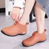 Zapatos de agua para adultos de boca poco profunda antideslizantes para todas las estaciones, resistentes al desgaste, zapatos de lluvia para enfermeras, tubo corto, cocina, suela gruesa, zapatos individuales, suela suave, zapatos de agua, mujer