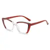 Gafas de moda europeas y americanas de color de contraste colorido, anti luz azul, para mujer, estilo retro ojo de gato, montura de gafas transfronteriza, gafas lisas personalizadas