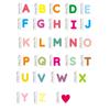 PH-ZM-01 Adesivos de PVC com letras em inglês coloridas para sala de estar infantil, adesivos de parede para educação infantil, adesivos para sala de aula de jardim de infância