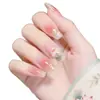 Wm-367 Ouro Rosa Rima de Lótus Unhas Postiças Curtas Estilo Chinês Flor Blush Atmosfera Pontas de Unha Usáveis Venda por Atacado