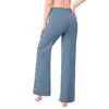 Pantalones de Yoga Europeos y Americanos Transfronterizos de Cintura Alta Levanta Glúteos Adelgazantes Alta Elasticidad Sensación Desnuda Tejido Spandex Caída Pantalones de Pierna Ancha