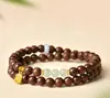 Pulsera de Sándalo Dorado Estilo Montaña Putuo para Hombres y Mujeres, Cuentas de la Fortuna, Pulsera Coleccionable, Cuentas de Oración de Sándalo