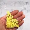 Arte de uñas flor de cinco pétalos joyería flor blanca pequeña bolsa mixta de tamaño de cuentas doradas y plateadas decoración de pegatina de uña de flor de resina venta al por mayor