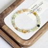 Pulsera de Cristal para el Cabello Color Perla de Agua Dulce Natural Acero Titanio Completo Pulsera Tianshan de Bambú Pulsera de Cristal Torre Amarilla para Mujer