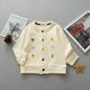Otoño Nuevo Estilo Japonés Colgante de Oso Lindo Cárdigan Tejido Cuello Redondo Dibujos Animados Chaqueta Casual para Niños y Niñas 2510