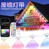 Luz LED para Aleros Bluetooth App Exterior Impermeable Iluminación Fuente de Luz Puntual Luz de Carrera de Colores RGBIC Tira de Luz para Aleros Transfronteriza