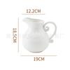 Decoración de jarrón sala de estar arreglo floral Cerámica de red popular tetera de leche retro Europeo de alta gama Francés relieve Blanco pequeño