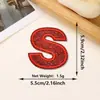 Parches bordados de letras inglesas 26 y números con lentejuelas rojas más vendidos transfronterizos con adhesivo termofusible para decoración de ropa