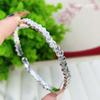 Pulsera de Plata Pura 9999 con Forma Irregular para Mujer, Pulsera Sólida Abierta con Corazón de Hielo Picado, Joyería Versátil de Moda de Alta Gama