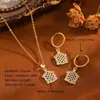 Aretes y Collar de Moda Europea y Americana Transfronterizos con Incrustaciones de Circonita en Cobre y Set de Joyería para Mujer, Set de Pinza para Oreja con Cadena de Acero Inoxidable de Lujo Ligero