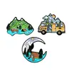 Insignias Metálicas con Diseño Creativo de Dibujos Animados, Broches Combinados Lindos de Personajes y Coches, Accesorios Decorativos para Ropa y Mochilas de Niños