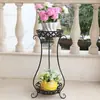 Estante de Flores para Sala de Aula Estante de Flores de Ferro Sala de Estar Europeia Vaso de Flores Suporte de Flores Decorativo Dilanting Interno Dobrável Estilo de Chão
