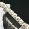 Pulsera Auténtica de Semillas de Bodhi Estrella y Luna de Hainan, Semillas de Bodhi Blancas Naturales de Alta Densidad, Pulsera de Círculo Único para Meditación y Adoración