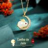 Nova Moda Estilo Chinês Luxo Leve Colar Coelho da Lua Feminino Estilo Corte Design de Nicho Senso de Moda Versátil Coelho de Jade Clavícula