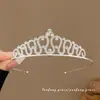 Tiara de Coroa Princesa Infantil Fita de Cabelo de Pérola Elástico para Cabelo Corda de Cabelo para Meninas Alta Elasticidade Corda de Cabelo Acessório de Coque para Cabelo