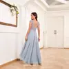 Amazon Vestido de Noche Comercio Exterior Europeo y Americano Nuevo Elegante Delgado Vestido Fiesta Fiesta Banquete Vestido Largo