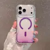 En Stock, Adecuado para Apple Ip17Promax Segunda Generación, Funda de Teléfono Magnética Transparente de Color Gradiente con Correa de Mano