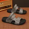 Sandalias para Hombre 2026 Verano Nueva Moda Antideslizantes Suela Suave Sandalias sin Cierre para Papá Doble Uso Chanclas de Playa