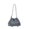 Bolsa de Ombro Listrada Estilo Coreano Estilo Preguiçoso para Mulheres, Bolsa Tote Casual de Grande Capacidade, Bolsa de Axila Estilo Artístico, Bolsa de Mão para o Dia a Dia
