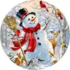 Posavasos Redondo para Mesa de Navidad Muñeco de Nieve Sombrero Negro Impresión de Muñeco de Nieve Aislante Decoración de Mesa de Comedor de Navidad Mesa Redonda