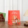 Em estoque Sacola de Presente de Natal Sacola de Embalagem de Maçã Caramelizada Véspera de Natal Sacola de Papel Kraft Portátil com Alça Desenho Animado