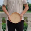 Productos de Tejido de Bambú, Recogedor Redondo de Bambú Estilo Granja, Colador de Bambú sin Perforaciones, Bandeja de Bambú, Cesta Decorativa, Pintado a Mano